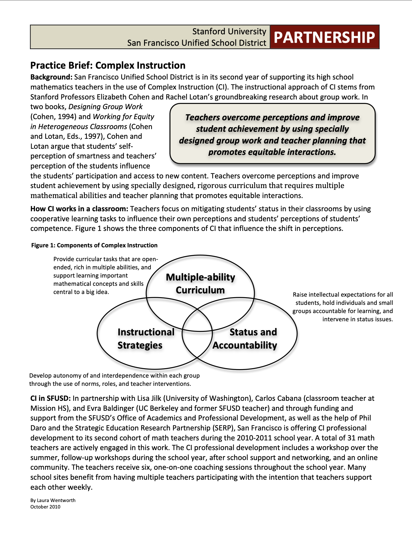 Complex Instruction - California Education Partners